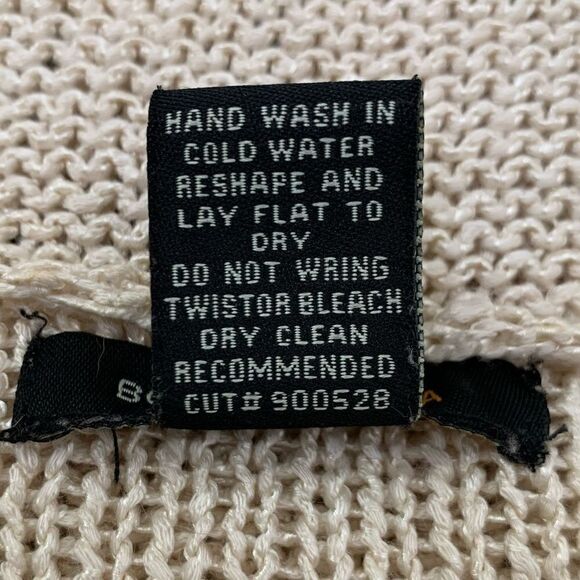 BCBGMaxAzria Cream Open Knit V-neck Sweater - Picture 10 of 11